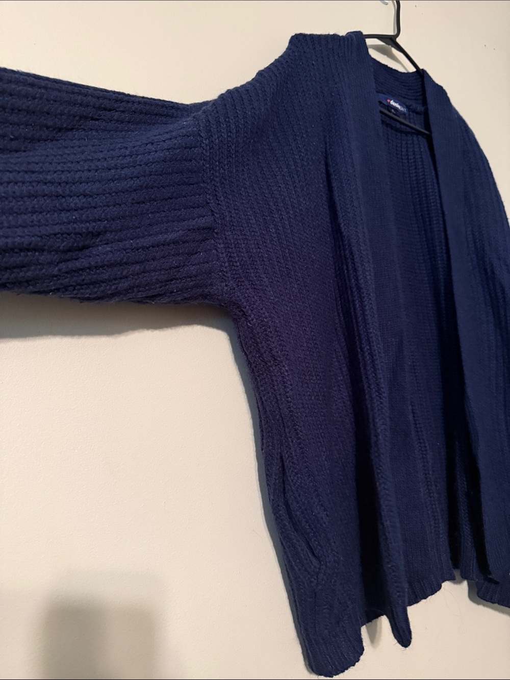 Denim 24/7 Navy Open-Front Ribbed Cardigan - Picture 2 of 6